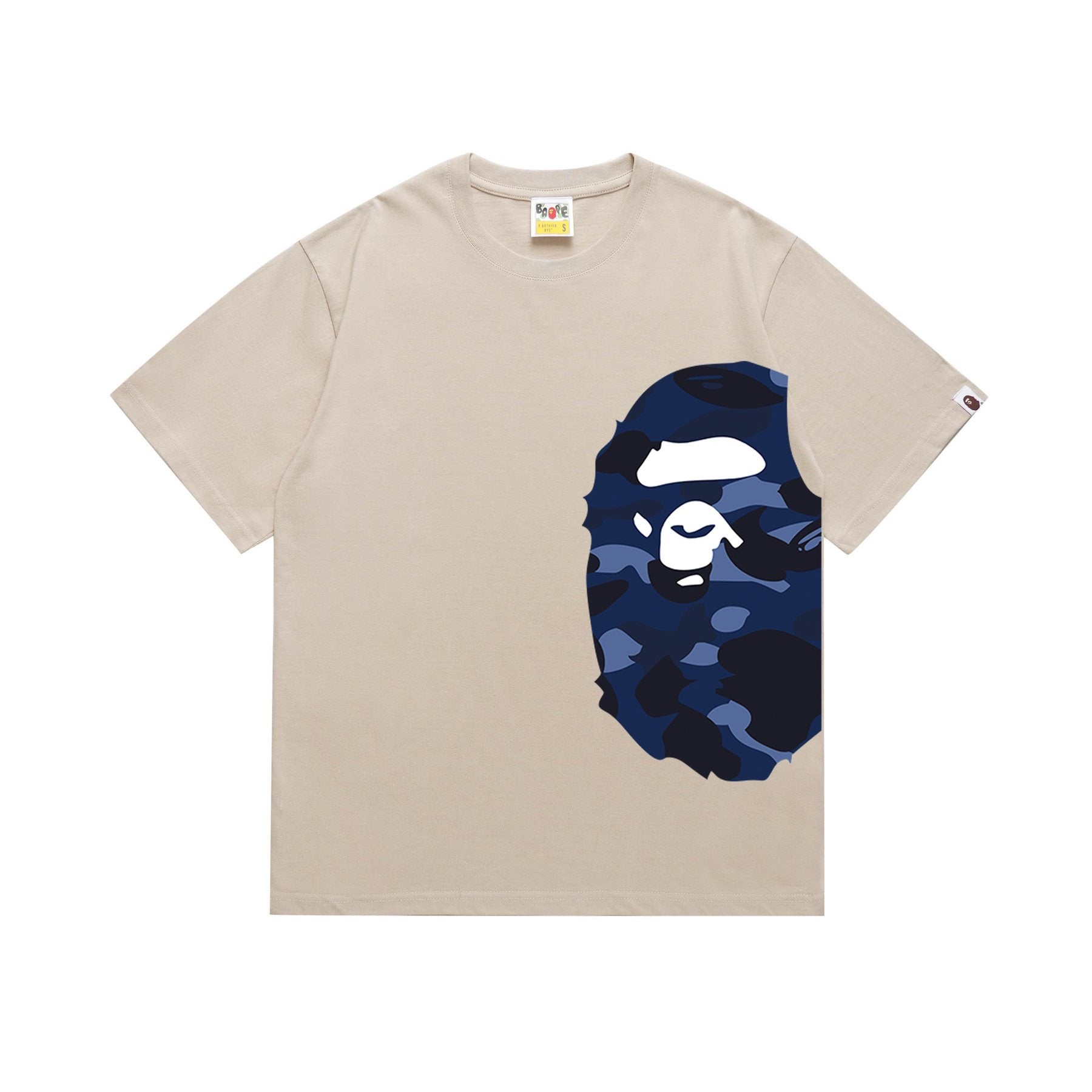BAPE Blue Camo Ape-Head Graphic T-Shirt — front