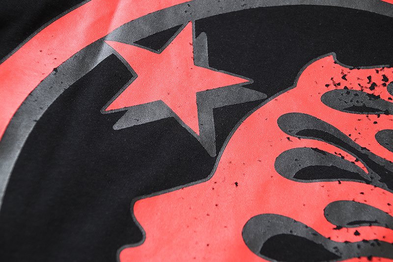Hellstar Records Earth Graphic Short-Sleeve T-Shirt — fabric_closeup