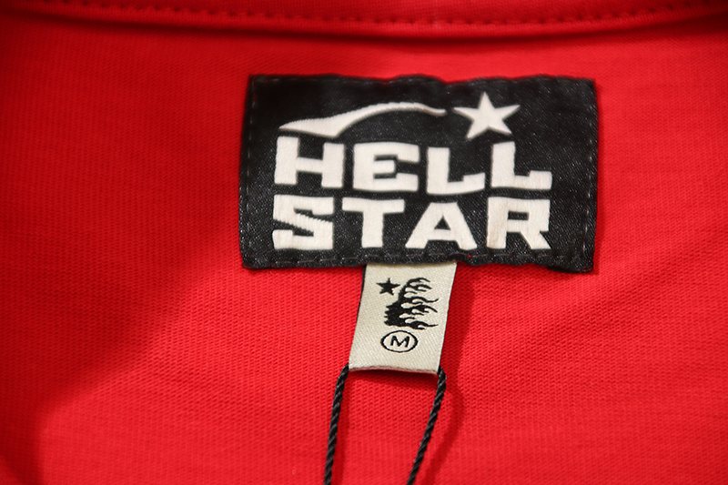 Hellstar Red Front & Back Graphic T-Shirt — neck_label