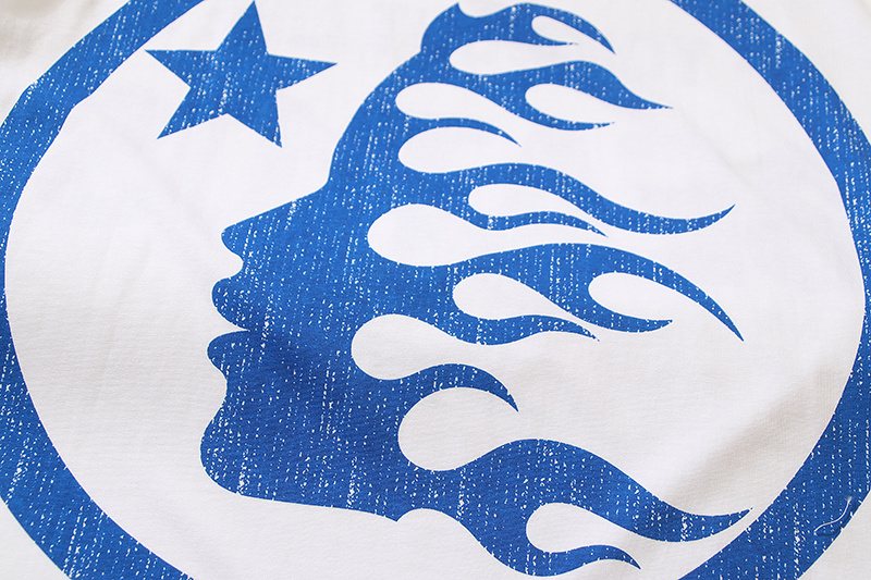 Hellstar White Blue Graphic Short-Sleeve T-Shirt — detail