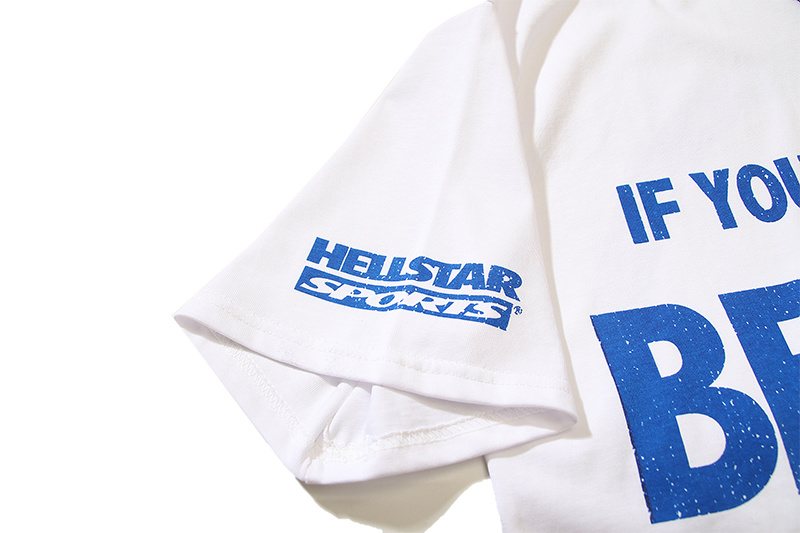 Hellstar White Blue Graphic Short-Sleeve T-Shirt — detail