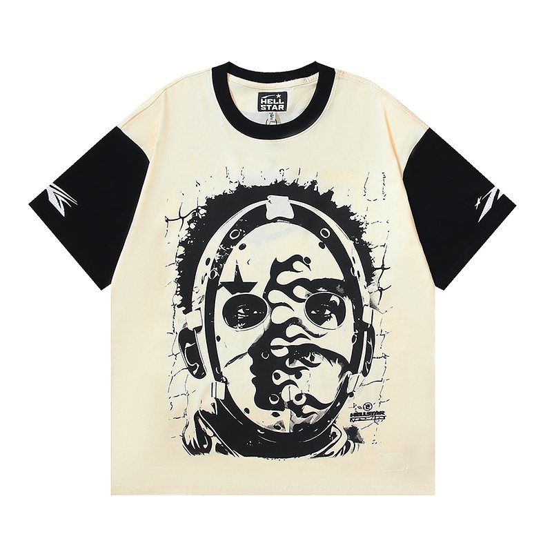 Hellstar 777 Face Graphic Contrast T-Shirt — hero