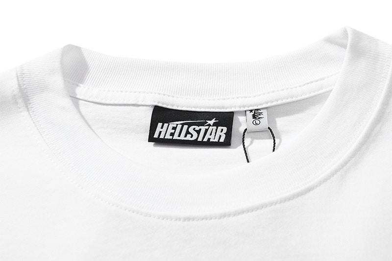 Hellstar White Front & Back Graphic T-Shirt — neck_label