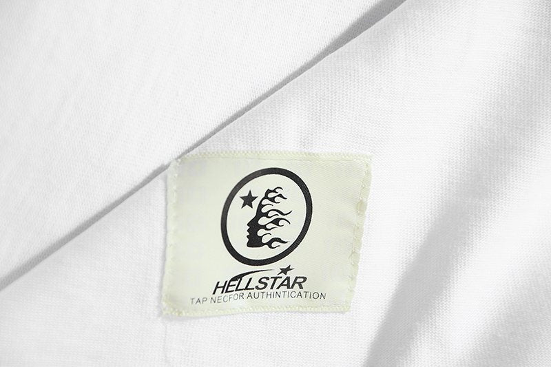 Hellstar White Front & Back Graphic T-Shirt — neck_label