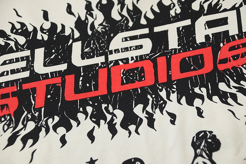 Hellstar Skull Flame Graphic T-Shirt — detail