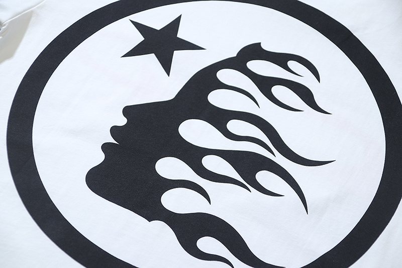 Hellstar White Flame Graphic Short-Sleeve T-Shirt — detail