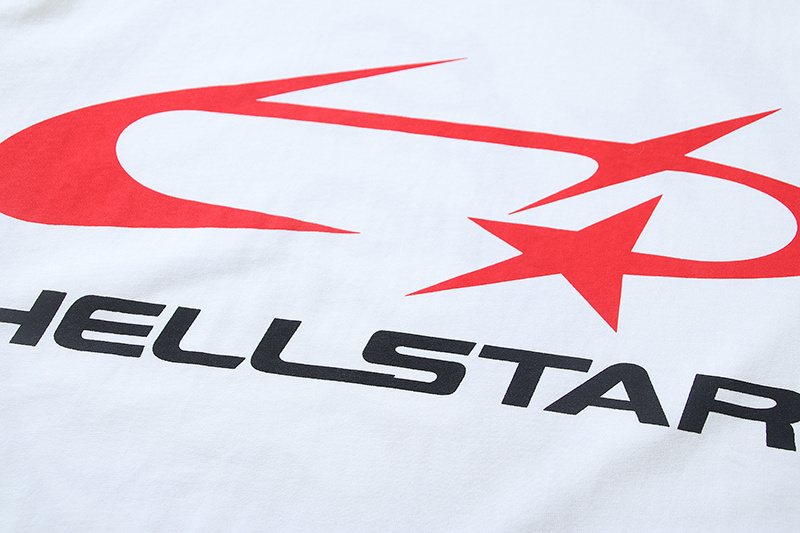 Hellstar White Flame Graphic Short-Sleeve T-Shirt — detail