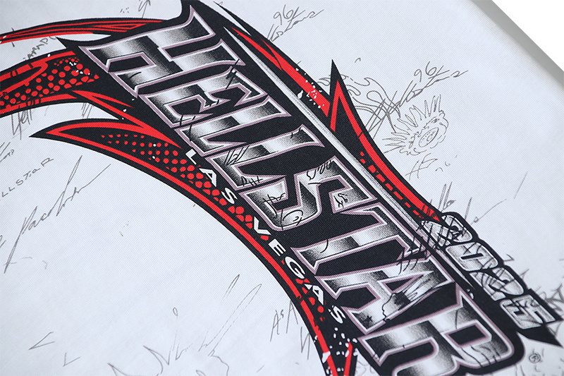 Hellstar White Logo Graphic Short-Sleeve T-Shirt — detail