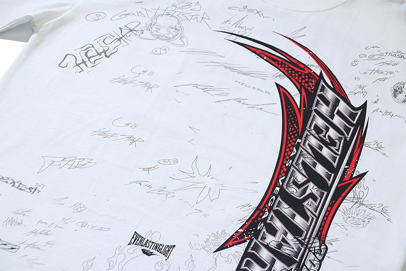 Hellstar White Logo Graphic Short-Sleeve T-Shirt — detail