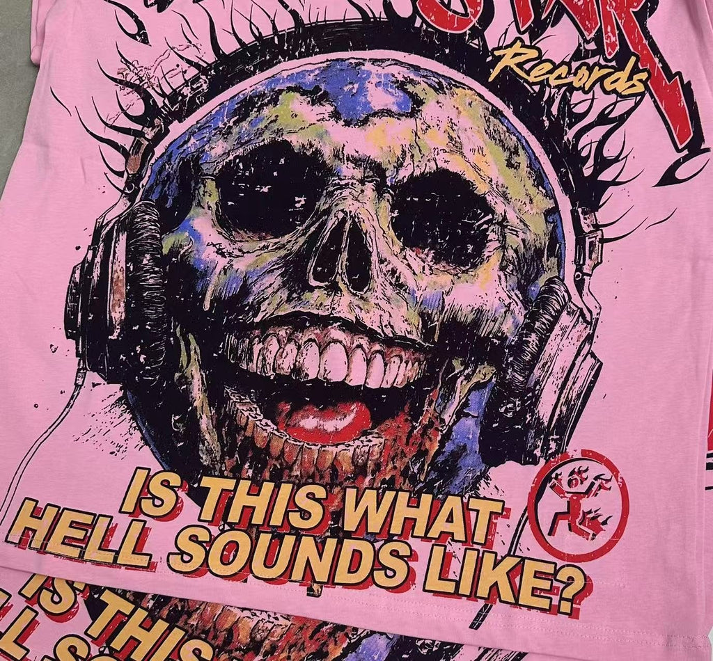 Hellstar Skull Records Graphic T-Shirt — detail
