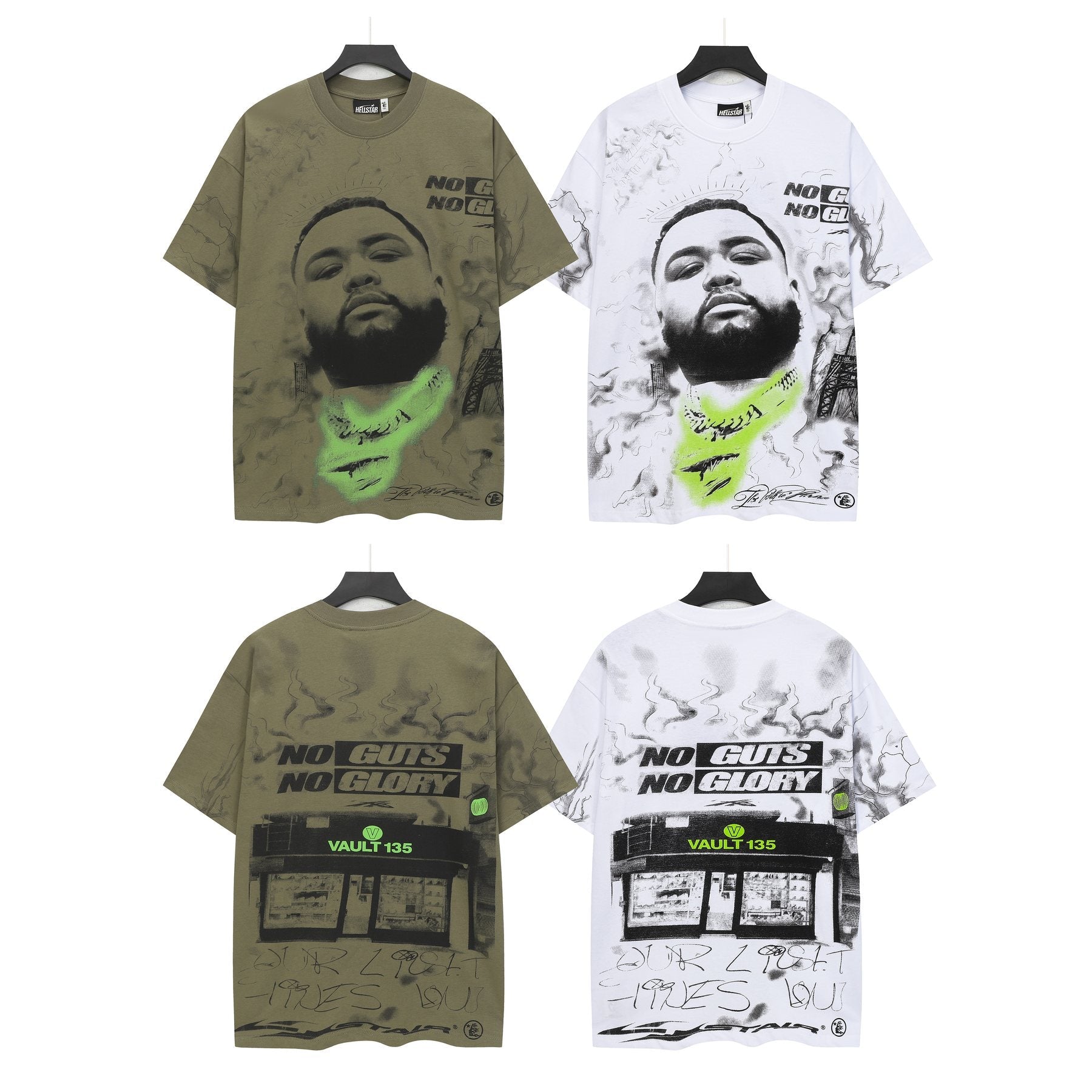 Hellstar No Guts No Glory Portrait Graphic T-Shirt — comparison