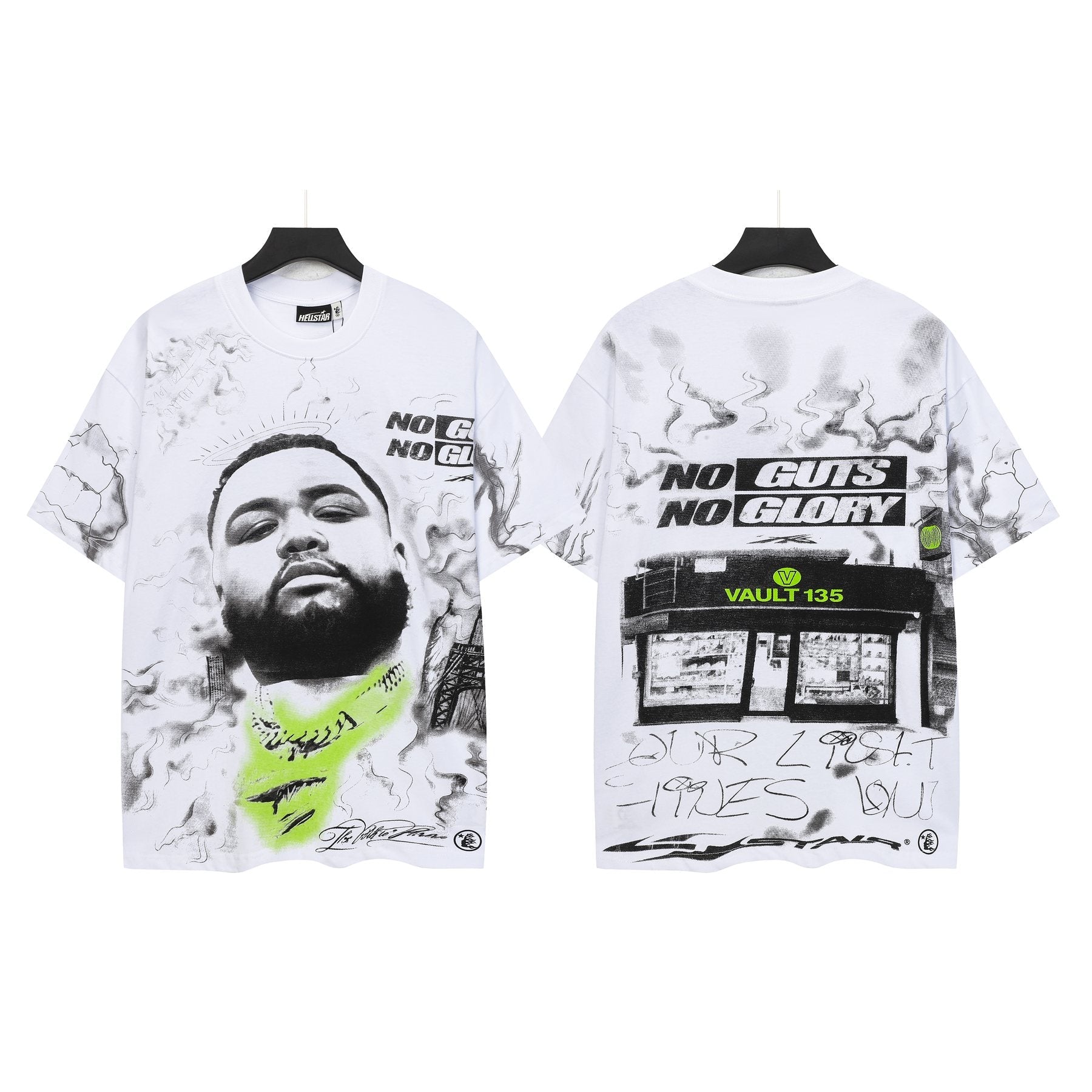 Hellstar No Guts No Glory Portrait Graphic T-Shirt — front