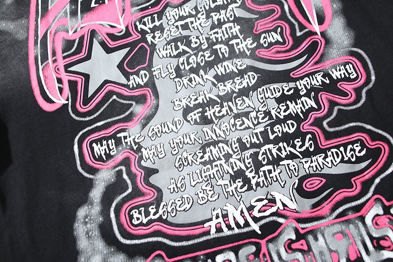 Hellstar Washed Black Graphic T-Shirt — detail
