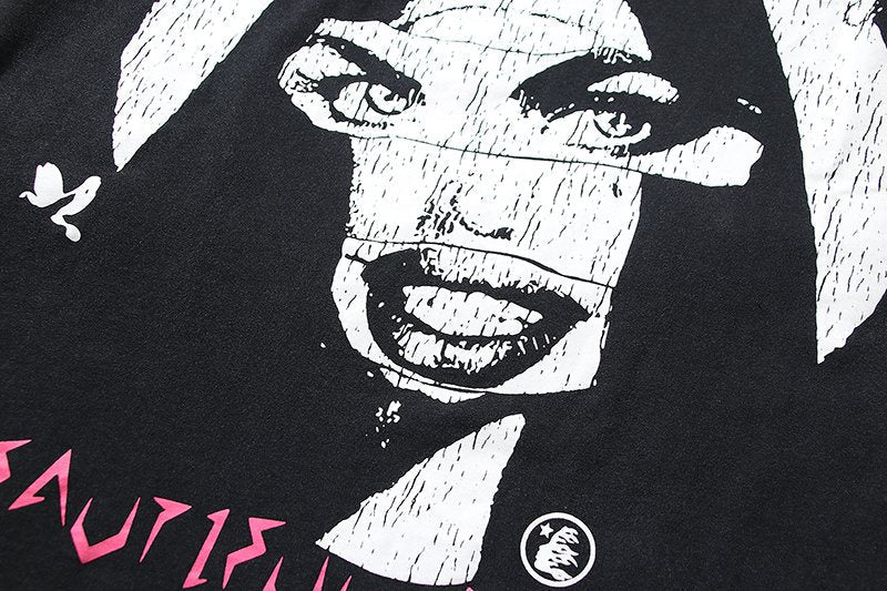 Hellstar Pink & White Graphic Short-Sleeve T-Shirt — detail