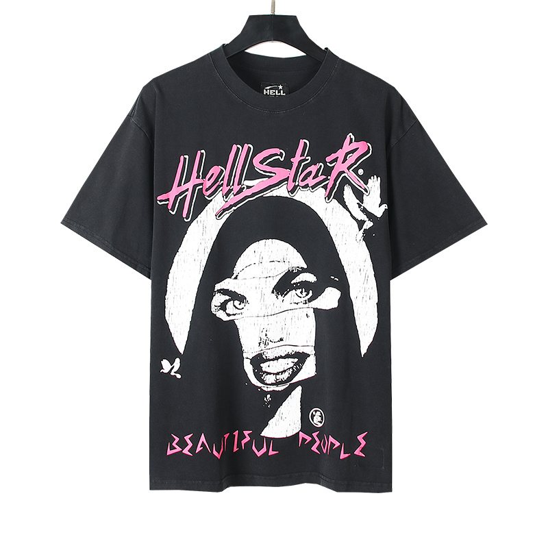 Hellstar Pink & White Graphic Short-Sleeve T-Shirt — hero
