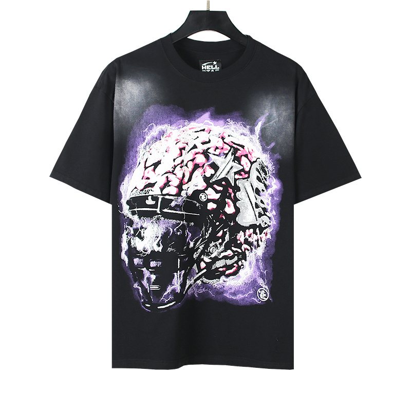 Hellstar Helmet and Cracked Lightning Graphic T-Shirt — hero