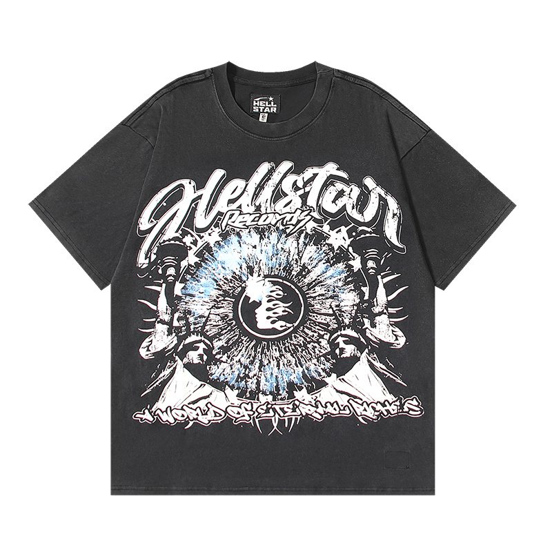 Hellstar The World Is Yours Washed Black Graphic T-Shirt — hero