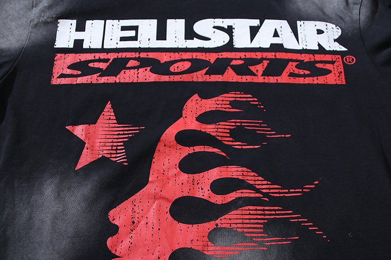 Hellstar Distressed Graphic Short-Sleeve T-Shirt — detail