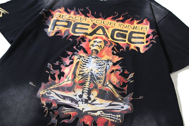 Hellstar Inner Peace Flame Graphic T-Shirt — detail