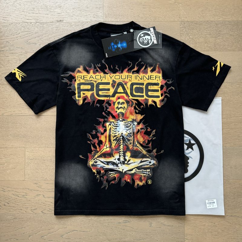 Hellstar Inner Peace Flame Graphic T-Shirt — context