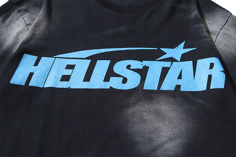 Hellstar Blue Flame Star Graphic T-Shirt — detail