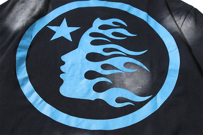Hellstar Blue Flame Star Graphic T-Shirt — detail