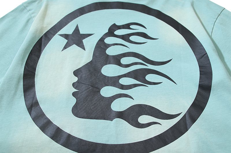 Hellstar Flame and Star Graphic Short-Sleeve T-Shirt — fabric_closeup