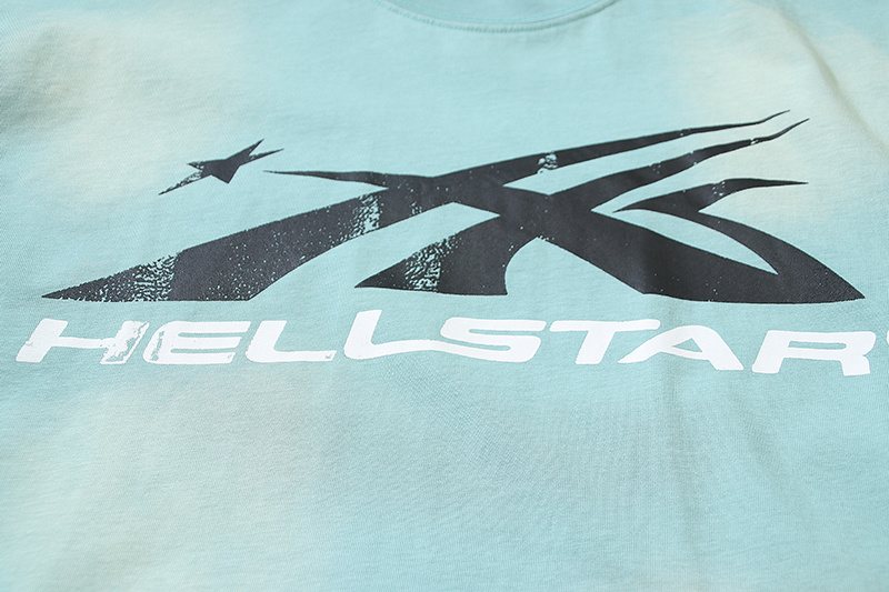 Hellstar Flame and Star Graphic Short-Sleeve T-Shirt — fabric_closeup
