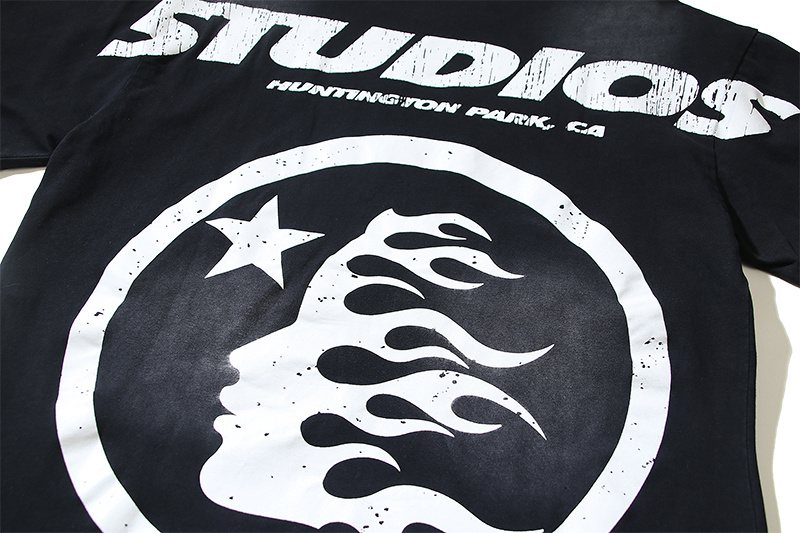 HELSTAR Distressed Graphic Short-Sleeve T-Shirt — detail