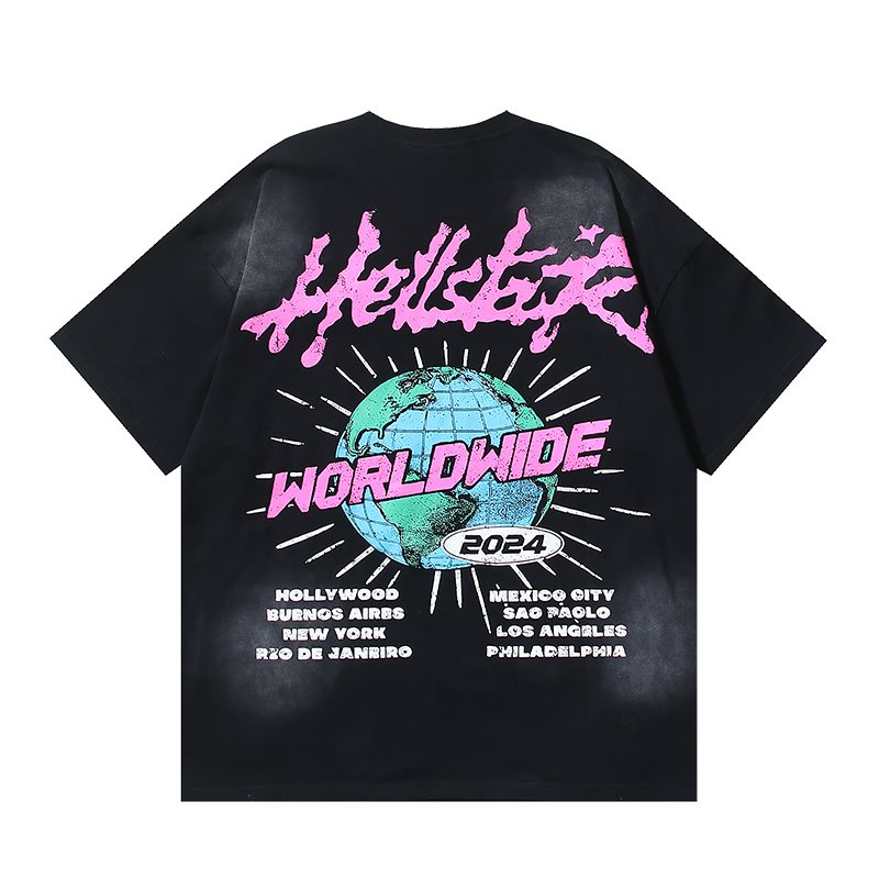 Hellstar Worldwide 2024 Globe Graphic Short-Sleeve T-Shirt — back