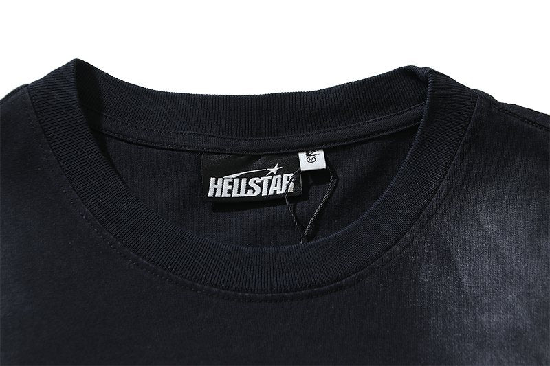 Hellstar Distressed Graphic Short-Sleeve T-Shirt — neck_label
