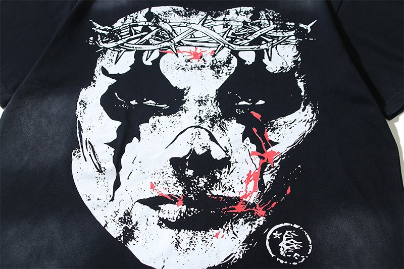 Hellstar Distressed Graphic Short-Sleeve T-Shirt — detail