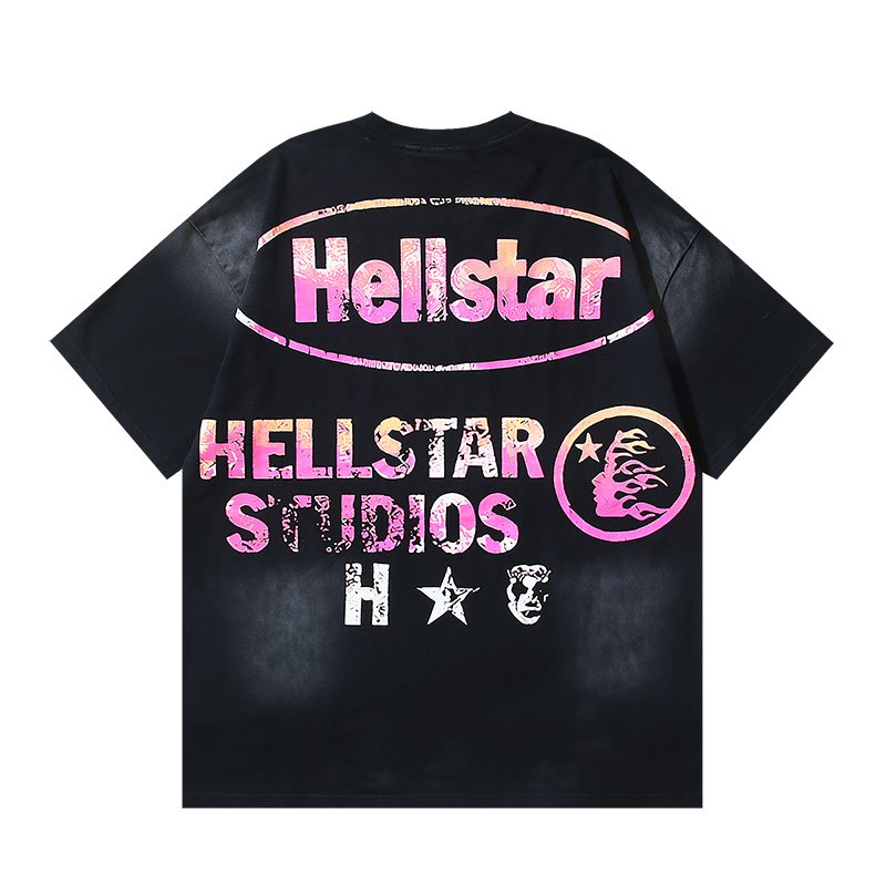 Hellstar Distressed Graphic Short-Sleeve T-Shirt — back