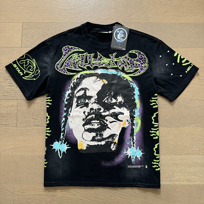 Hellstar Amen Portrait Graphic T-Shirt — front