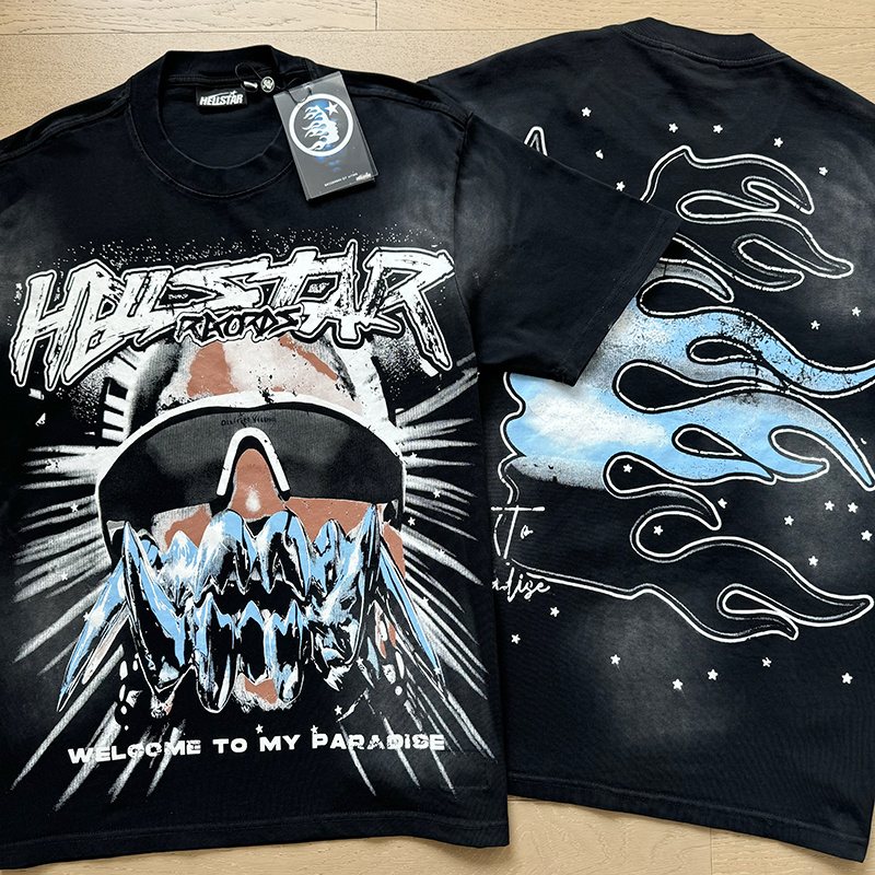 Hellstar Mountain Flame Graphic T-Shirt — hang_tag