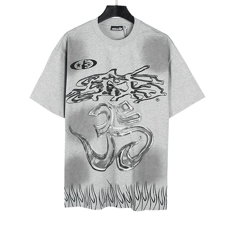 Hellstar Flame Hem Graphic T-Shirt — front