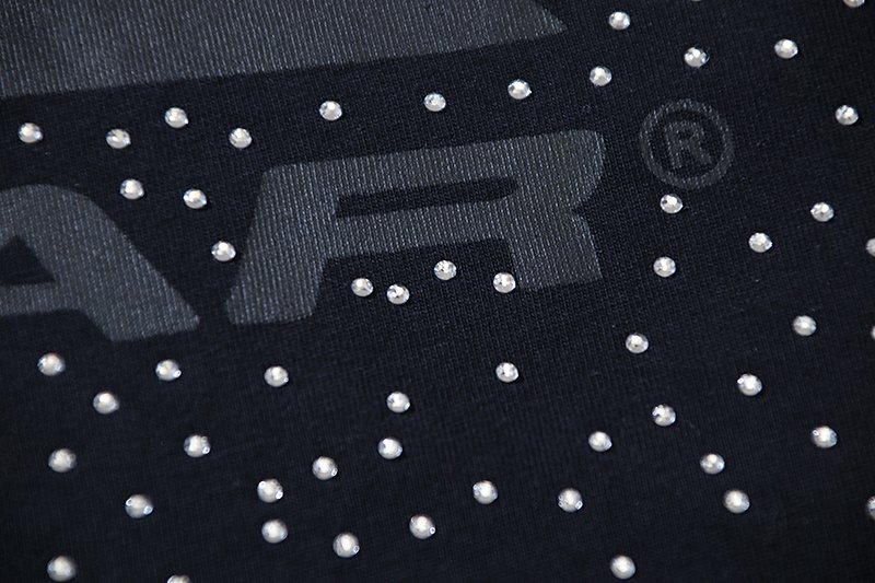 Hellstar Rhinestone Flame Star Graphic T-Shirt — detail