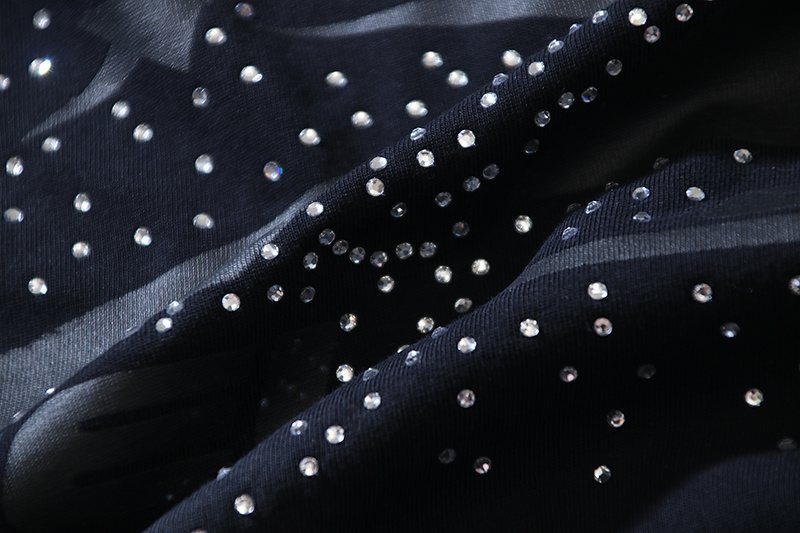 Hellstar Rhinestone Flame Star Graphic T-Shirt — detail