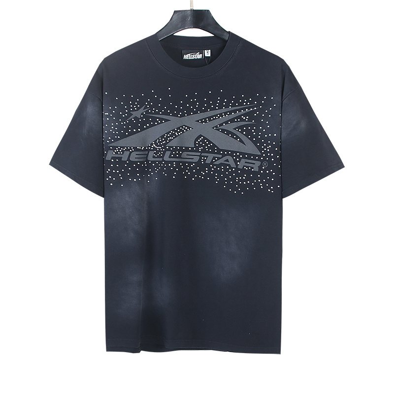 Hellstar Rhinestone Flame Star Graphic T-Shirt — hero