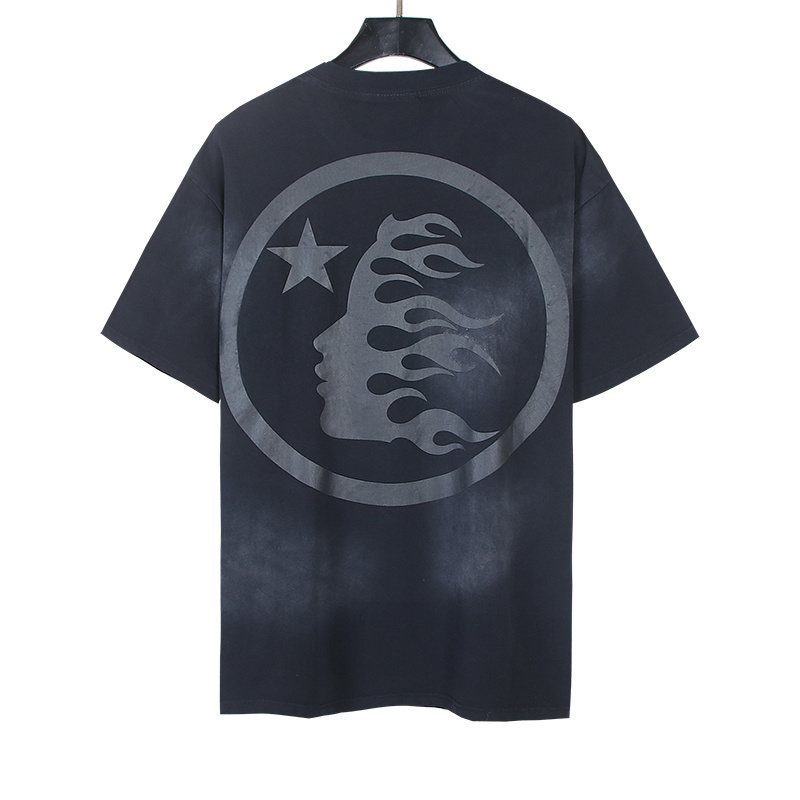 Hellstar Rhinestone Flame Star Graphic T-Shirt — back
