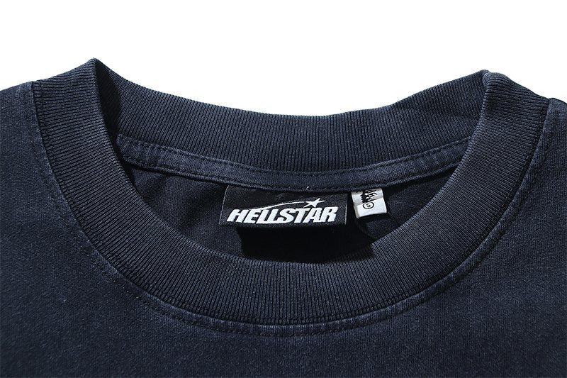 Hellstar Rhinestone Skull & Flame Graphic T-Shirt — neck_label