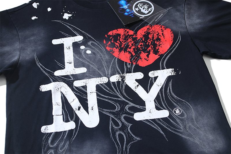 Hellstar I Heart NY Distressed Graphic T-Shirt — hang_tag