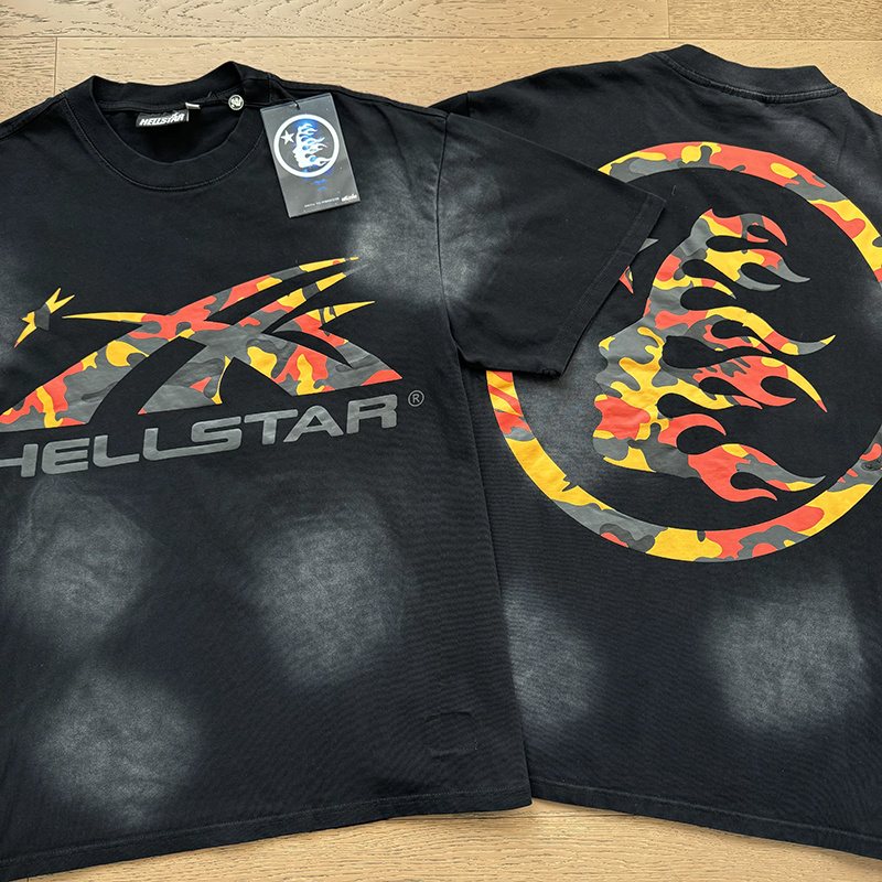 Hellstar Flame and Star Graphic T-Shirt — comparison