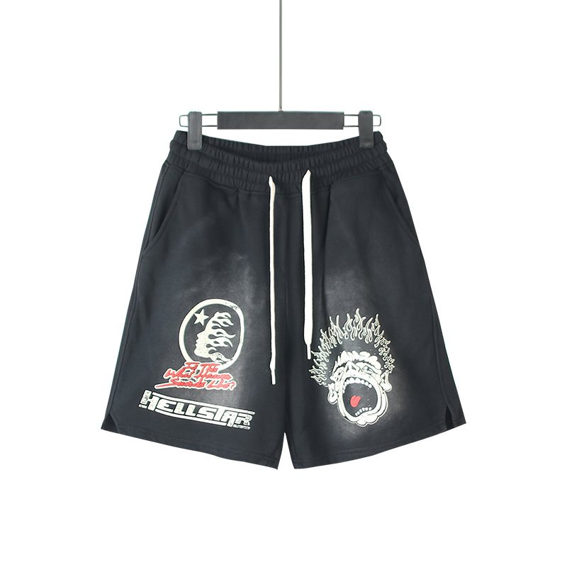 Hellstar Records Graphic Washed Shorts — front