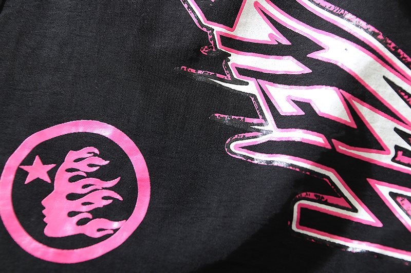 Hellstar Pink Graphic Drawstring Shorts — detail