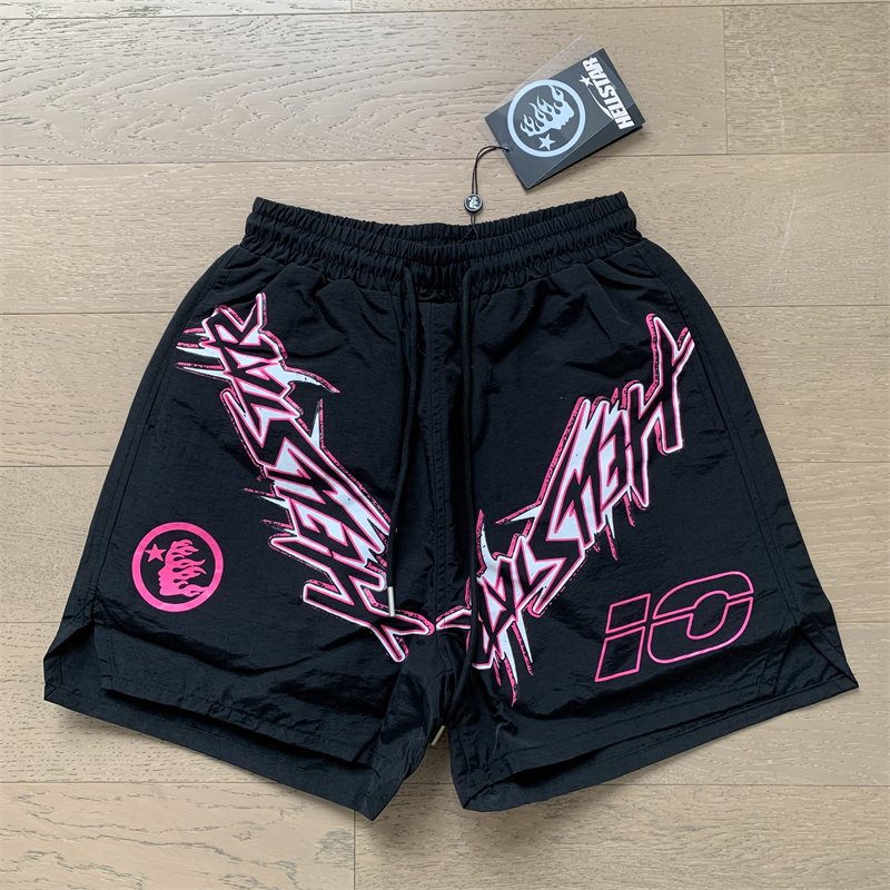 Hellstar Pink Graphic Drawstring Shorts — context