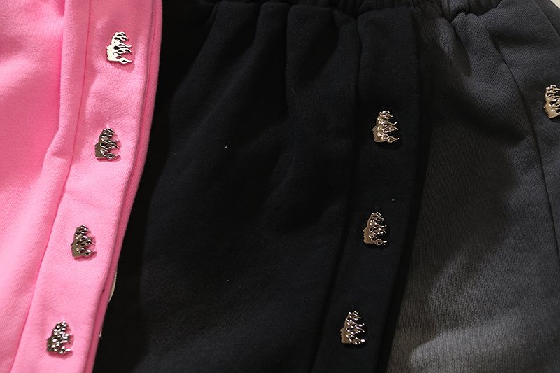 Hellstar Washed Flame Graphic Shorts — fabric_closeup