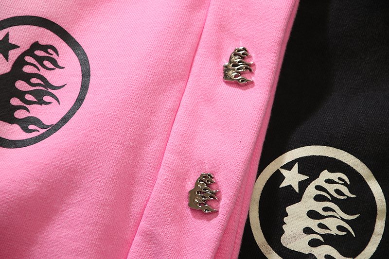 Hellstar Washed Flame Graphic Shorts — fabric_closeup