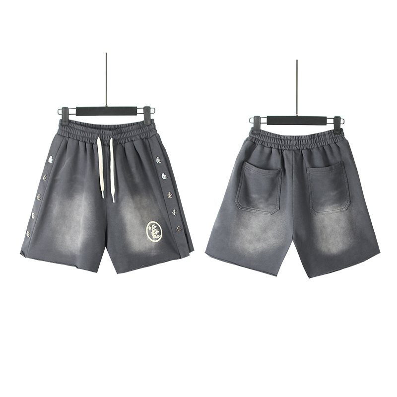 Hellstar Washed Flame Graphic Shorts — front