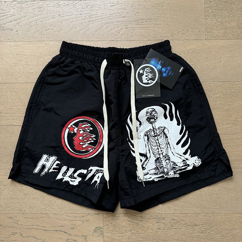 Hellstar Skeleton Flame Graphic Shorts — context
